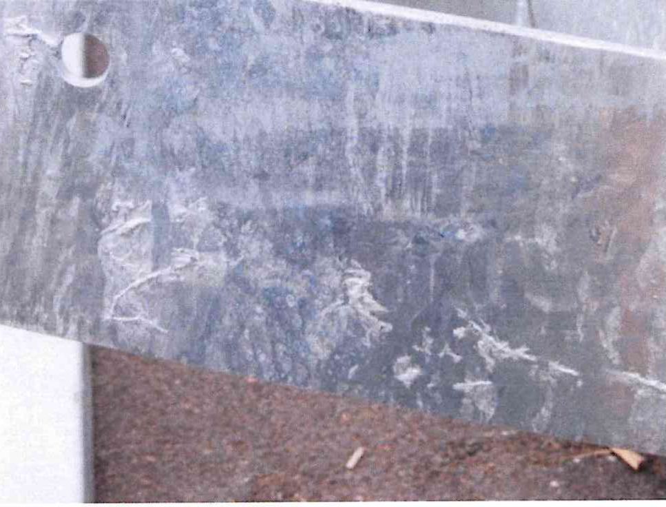 Zinc Ash - example of acceptable galvanized finish